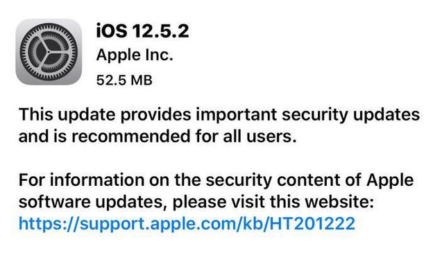 东坑镇苹果手机维修分享iOS12.5.2发布，建议所有老苹果用户安装 